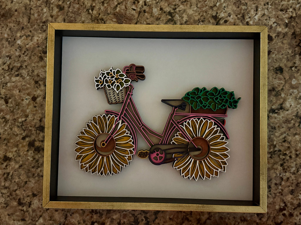 Multilayered Bike with Flower baskets
