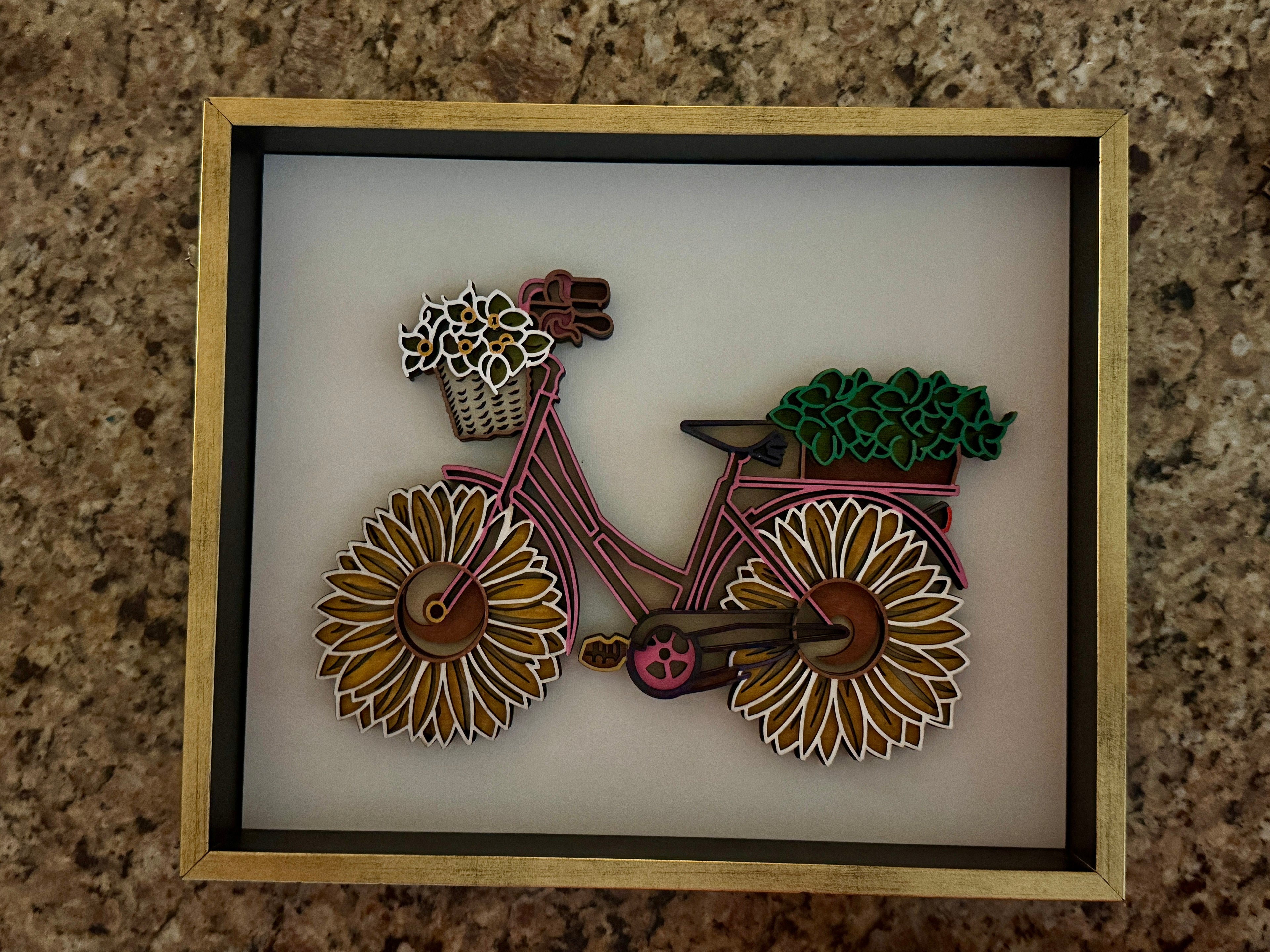Multilayered Bike with Flower baskets